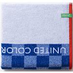 Niebieskie Ręczniki plażowe bawełniane marki United Colors of Benetton w rozmiarze 70x140 cm 