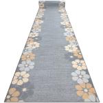 Szare Chodniki dywanowe z motywem kwiatów poliamidowe marki Dywany Łuszczów 