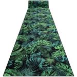 Zielone Chodniki dywanowe z motywem monstery z poliestru marki Dywany Łuszczów 
