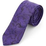 Fioletowe Krawaty męskie Paisley w stylu biznesowym 