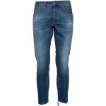 Ciemnoniebieskie Elastyczne jeansy męskie Tapered fit dżinsowe 