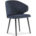Ciemnoniebieskie krzesło z aksamitnym obiciem Windsor & Co Sofas Nemesis
