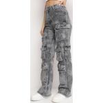 Przecenione Ciemnoszare Jeansy bojówki damskie w rozmiarze XL 