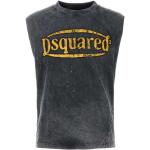 Ciemnoszare Koszulki na ramiączkach męskie bez rękawów na lato marki D'squared2 w rozmiarze XL 