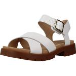 Białe Sandały skórzane damskie syntetyczne na lato marki Clarks w rozmiarze 36 