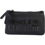 Czarne Torebki z zamkiem damskie eleganckie dżinsowe marki VERSACE Jeans Couture 