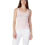 Różowe Koszulki na ramiączkach damskie bez rękawów bawełniane na wiosnę marki Guess w rozmiarze XL 