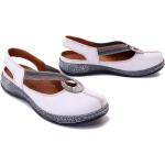 Białe Sandały na koturnie damskie ze skóry na lato marki Comfortabel w rozmiarze 40 