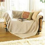 Como Narzuta na krzesło/łóżko lub sofę, 100% bawełna, beżowy, 170 x 200 cm