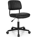 Czarne Krzesła biurowe gładkie w nowoczesnym stylu z poliuretanu 