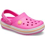 Różowe Klapki korytkowe dla dziewczynek na lato marki Crocs Crocband kids w rozmiarze 23 