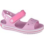 Różowe Sandały dla dziewczynek syntetyczne na lato marki Crocs Crocband kids 
