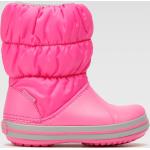 Różowe Kozaki zimowe dla dzieci w stylu casual marki Crocs w rozmiarze 25 