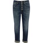 Niebieskie Zniszczone jeansy z kamieniami dżinsowe marki DONDUP 