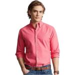 Różowe Koszule typu slim męskie haftowane w stylu casual bawełniane marki POLO RALPH LAUREN Big & Tall w rozmiarze M 