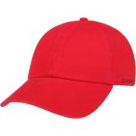 Czerwone Czapki z daszkiem baseball cap damskie bawełniane marki Stetson w rozmiarze uniwersalnym 