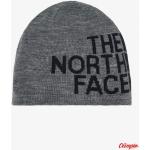 Przecenione Szare Czapki zimowe damskie eleganckie akrylowe marki The North Face 