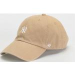 Beżowe Czapki z daszkiem baseball cap męskie bawełniane marki 47 Brand New York Yankees 