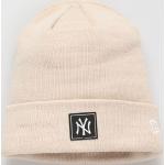 Przecenione Szare Czapki zimowe męskie akrylowe marki New Era New York Yankees 