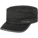 Czarne Czapki zimowe znoszone w stylu wojskowym polarowe marki Stetson w rozmiarze L 