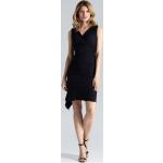 Czarne Sukienki asymetryczne damskie z elastanu marki Figl w rozmiarze XL 