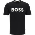 Czarne Koszulki z nadrukiem męskie z krótkimi rękawami marki HUGO BOSS BOSS w rozmiarze XL 
