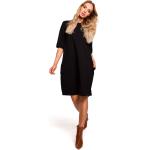 Czarne Sukienki bombki damskie z krótkimi rękawami z elastanu marki MOE w rozmiarze XL 