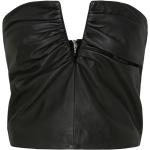 Czarne Bluzki gorsety bez rękawów z dekoltem w serek w rozmiarze XL 
