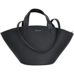 Czarne Shopper bags damskie w nowoczesnym stylu ze skóry marki Patrizia Pepe 