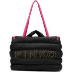 Czarne Shopper bags z ćwiekami pikowane eleganckie marki PINKO 
