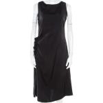 Czarne Sukienki satynowe damskie z falbankami w stylu vintage satynowe marki BOTTEGA VENETA w rozmiarze S 