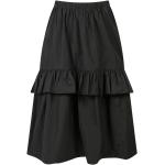 Czarne Spódnice midi damskie z falbankami z tafty marki Ulla Johnson w rozmiarze S 