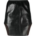 Czarne Spódnice z wysokim stanem damskie z połyskiem z dodatkiem bawełny marki RICK OWENS w rozmiarze S 