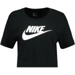 Czarne Koszulki damskie z krótkimi rękawami eleganckie na zimę marki Nike w rozmiarze L 