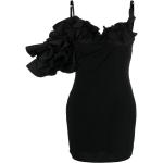 Czarne Sukienki na zamek damskie na cienkich ramiączkach z falbankami z asymetrycznym dekoltem marki Jacquemus w rozmiarze S 