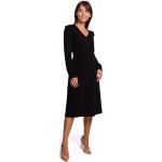Czarne Sukienki z bufkami damskie bawełniane marki MOE w rozmiarze XL 