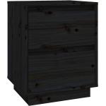 Czarne Szafki drewniane z szufladami w nowoczesnym stylu sosnowe marki ELIOR 