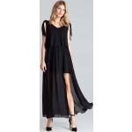 Czarne Długie sukienki damskie z elastanu maxi marki Figl w rozmiarze XL 