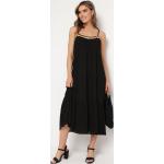 Przecenione Czarne Sukienki sylwestrowe damskie metaliczne w rozmiarze XL 