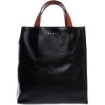 Czarne Shopper bags damskie w stylu wojskowym marki MARNI 