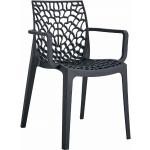 Czarne Krzesła z podłokietnikami w nowoczesnym stylu marki ELIOR 