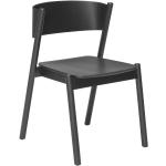 Czarne Krzesła do jadalni w nowoczesnym stylu z litego drewna marki Hübsch 