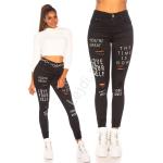 Czarne Jeansy z wysokim stanem damskie młodzieżowe dżinsowe 