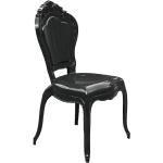 Czarne Krzesła stylowe sztaplowane z połyskiem marki ELIOR 