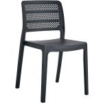 Czarne Krzesła stylowe sztaplowane w nowoczesnym stylu marki ELIOR 