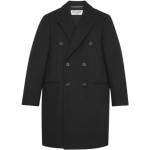 Czarne Płaszcze zimowe męskie eleganckie wełniane marki Saint Laurent Paris Saint Laurent w rozmiarze XL 