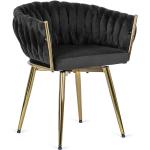 Złote Krzesła obrotowe tapicerowane w nowoczesnym stylu aksamitne marki ELIOR 