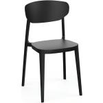 Czarne Krzesła ogrodowe sztaplowane z włókna szklanego marki Rojaplast 