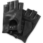 Czarne Rękawiczki bez palców męskie z owczej skóry marki Fawler 