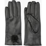 Przecenione Czarne Rękawiczki damskie z pomponami ze skóry syntetycznej w rozmiarze XL 